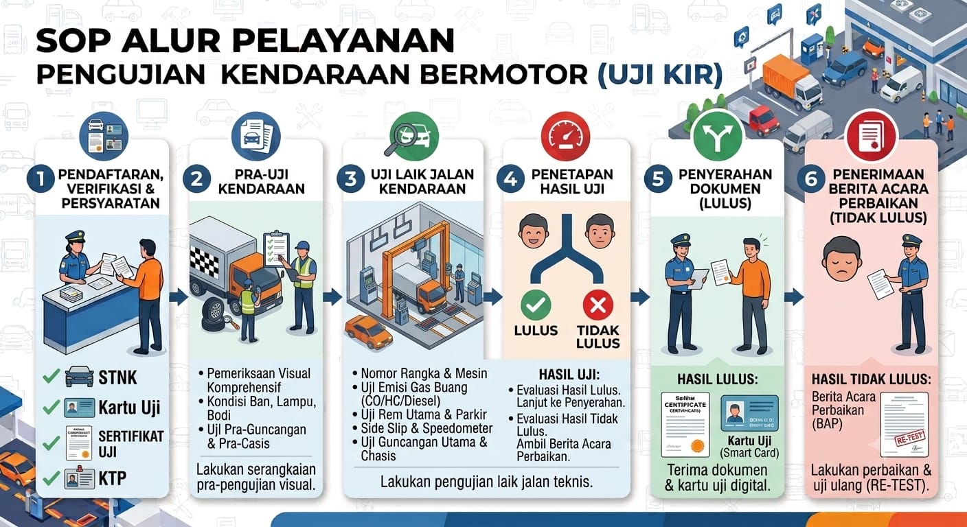 SOP alur pelayanan pengujian kendaraan
